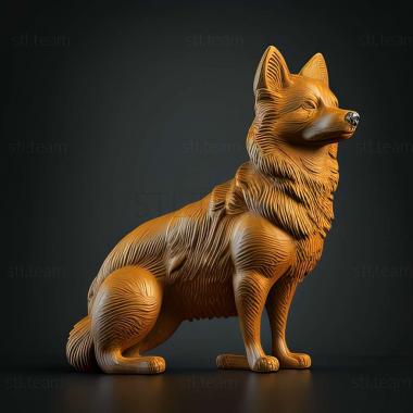 3D model Finnish Spitz dog (STL)